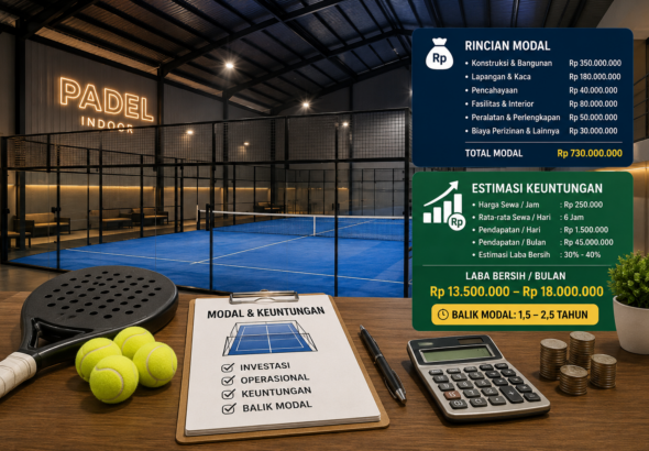 Modal Lapangan Padel Indoor