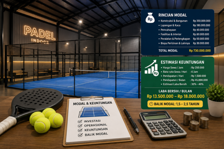 Modal Lapangan Padel Indoor