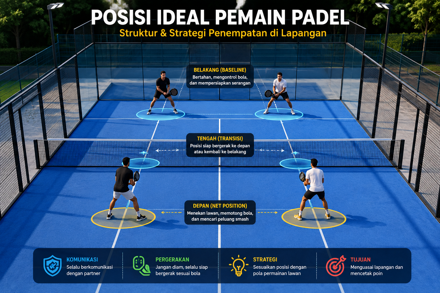 Posisi Ideal Pemain Padel