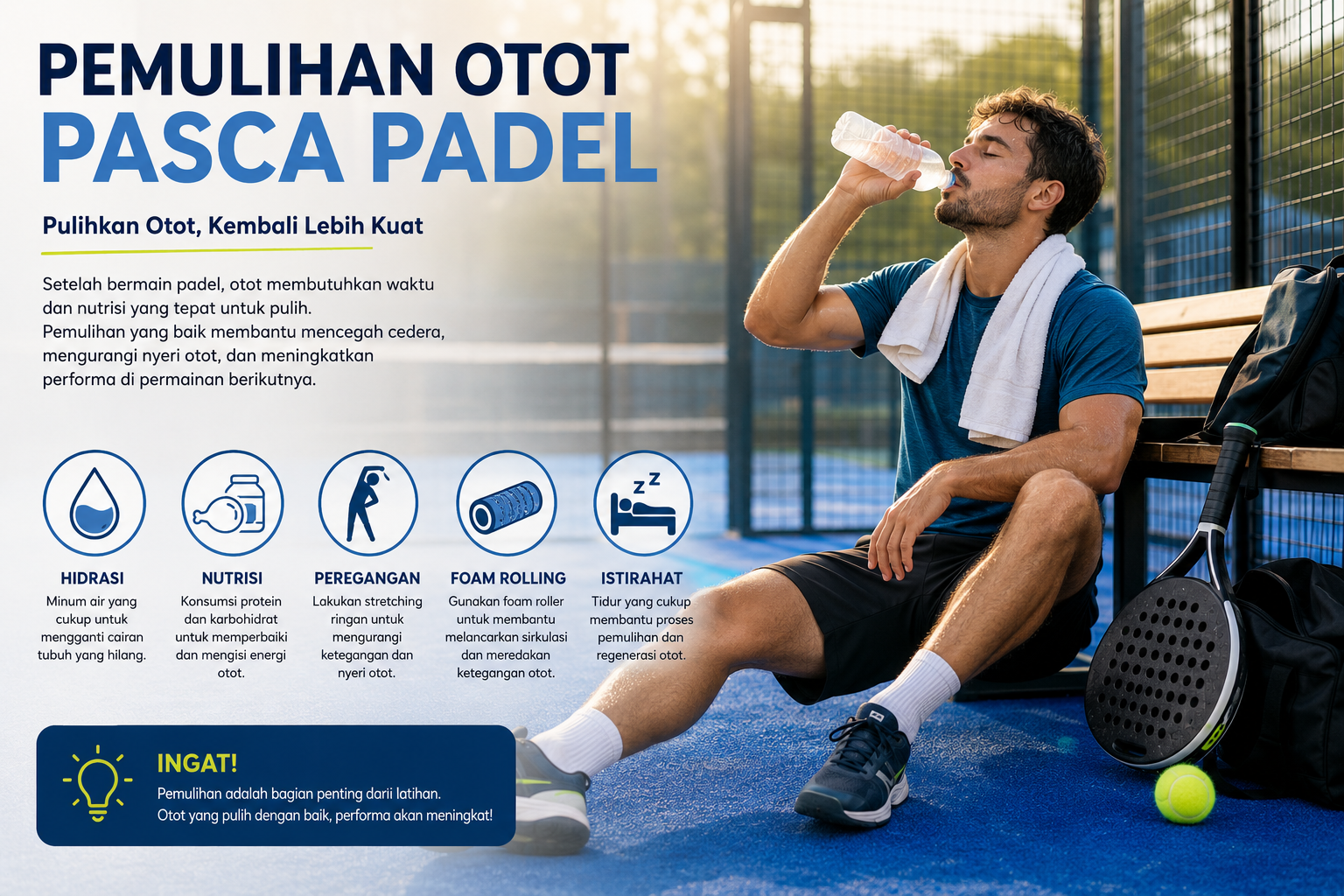 Pemulihan Otot Pasca Padel
