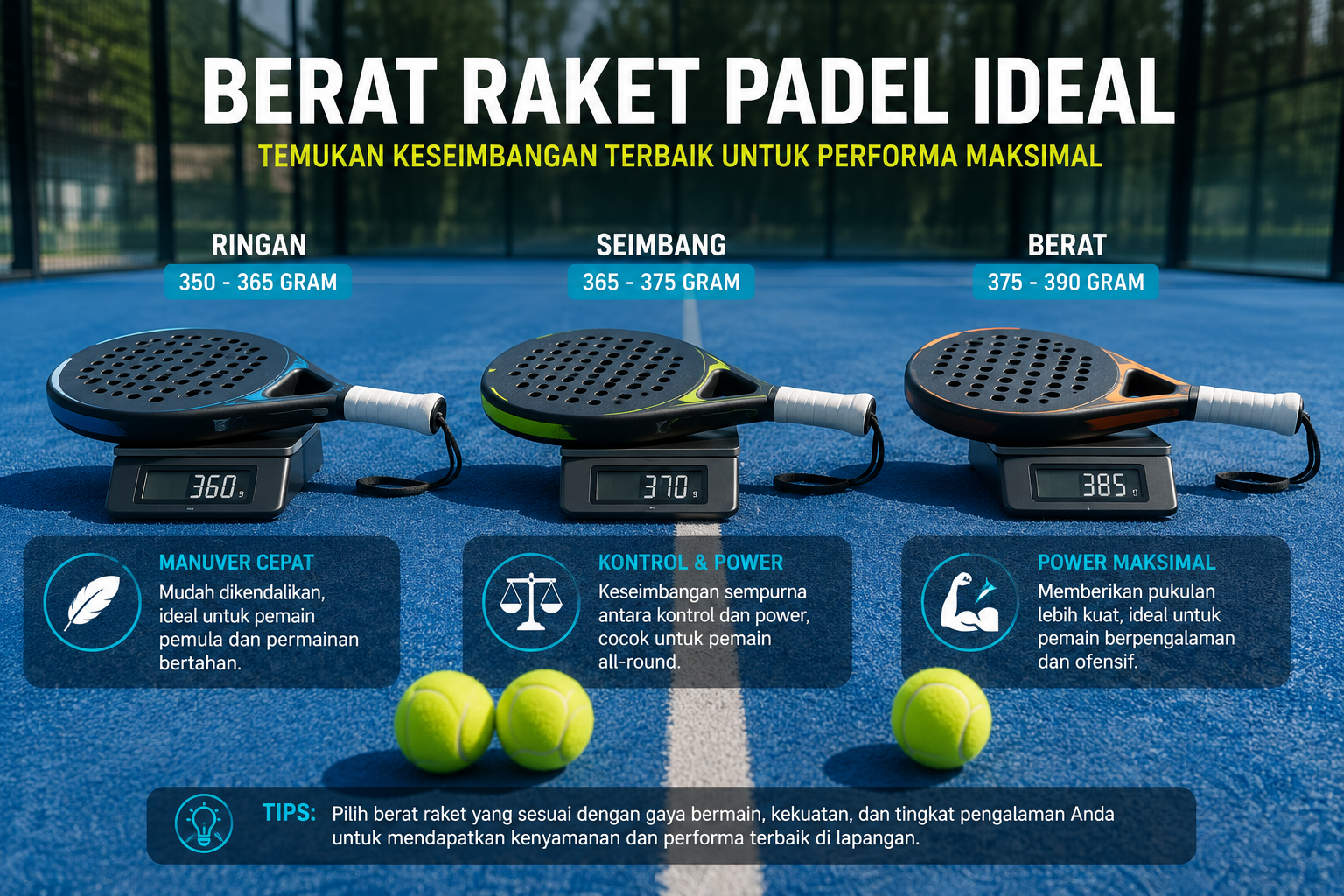 Berat Raket Padel Ideal