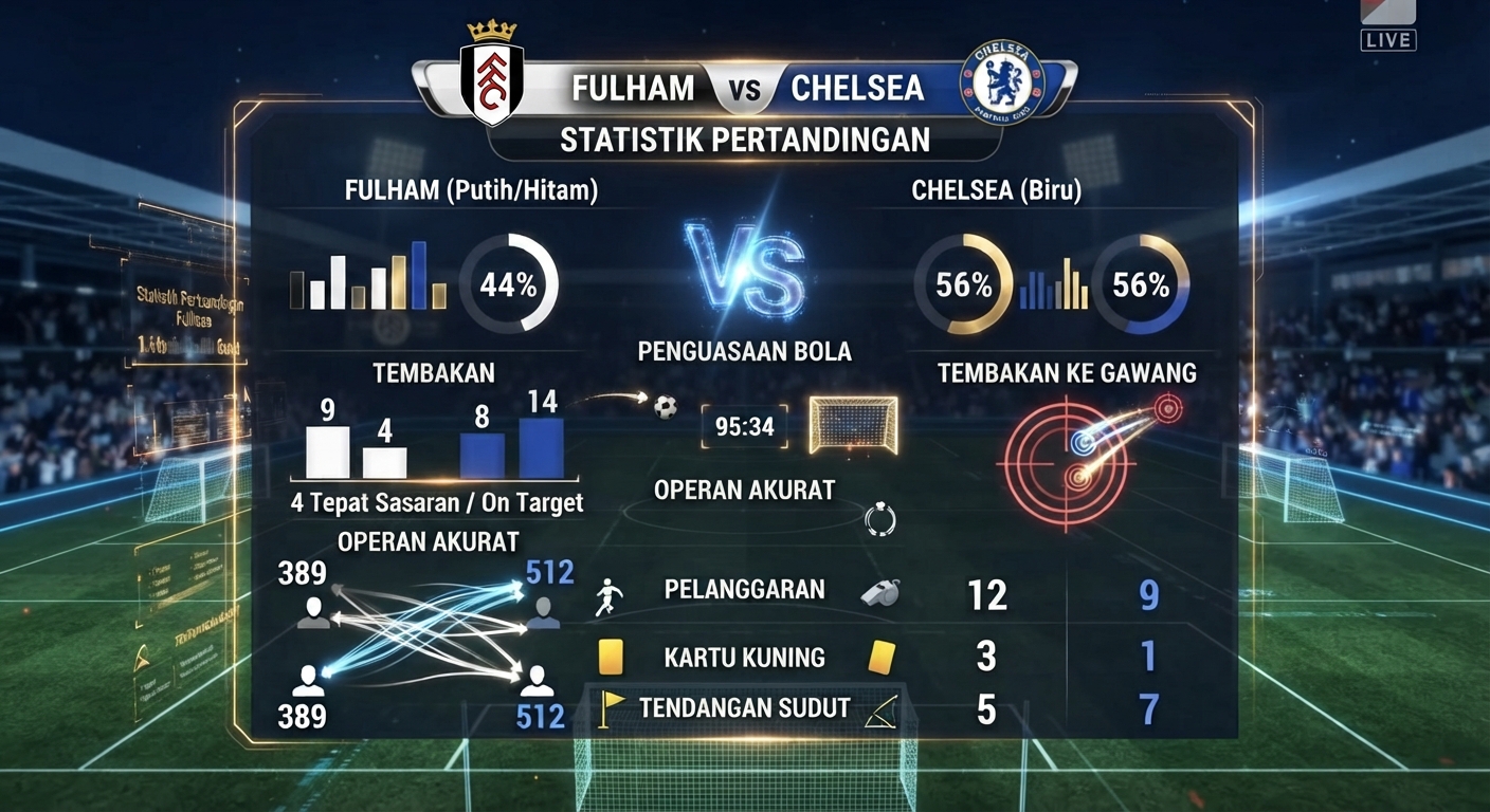 Statistik Pertandingan Fulham vs Chelsea