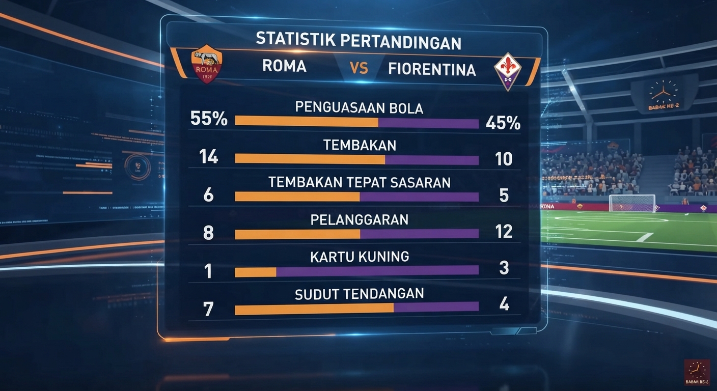 Statistik Pertandingan Roma vs Fiorentina