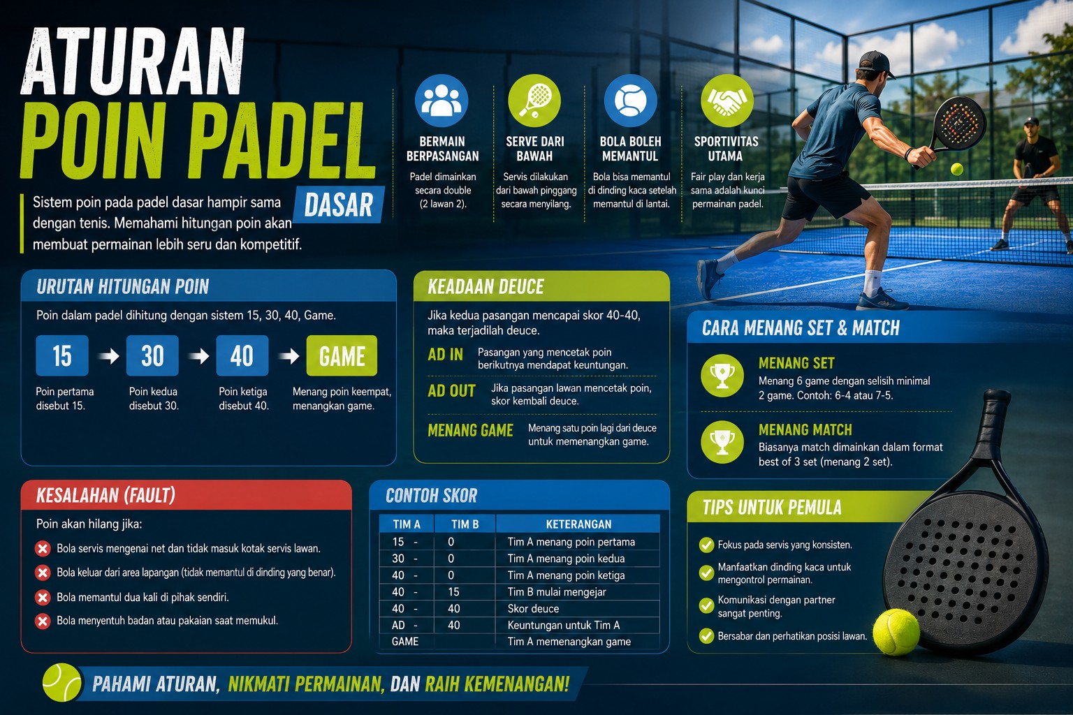 Aturan Poin Padel Dasar