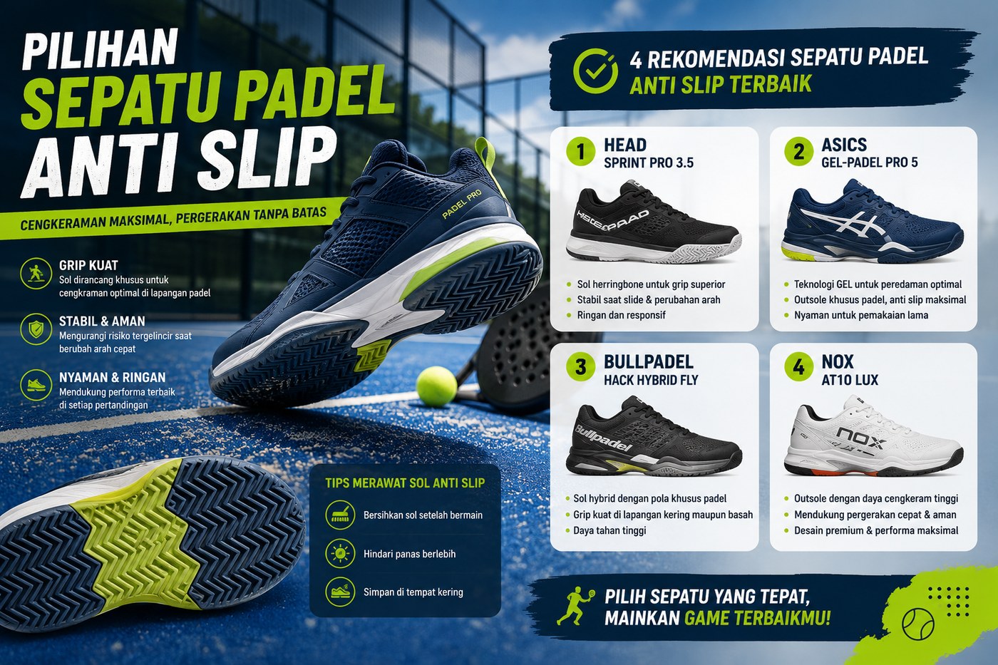 Pilihan Sepatu Padel