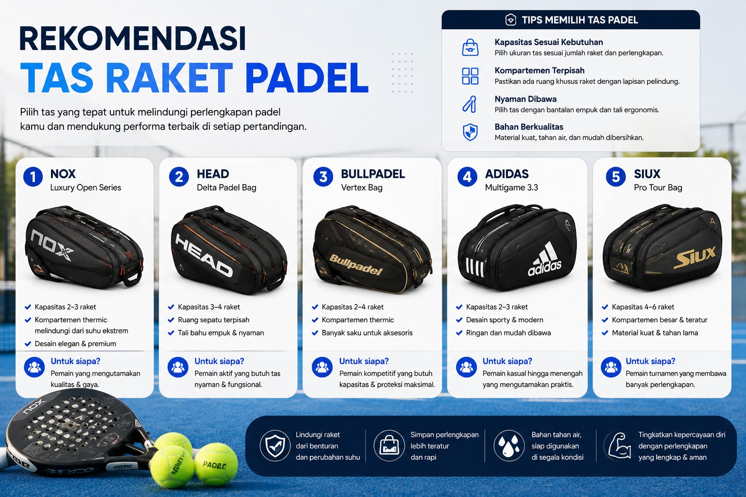 Rekomendasi Tas Raket Padel